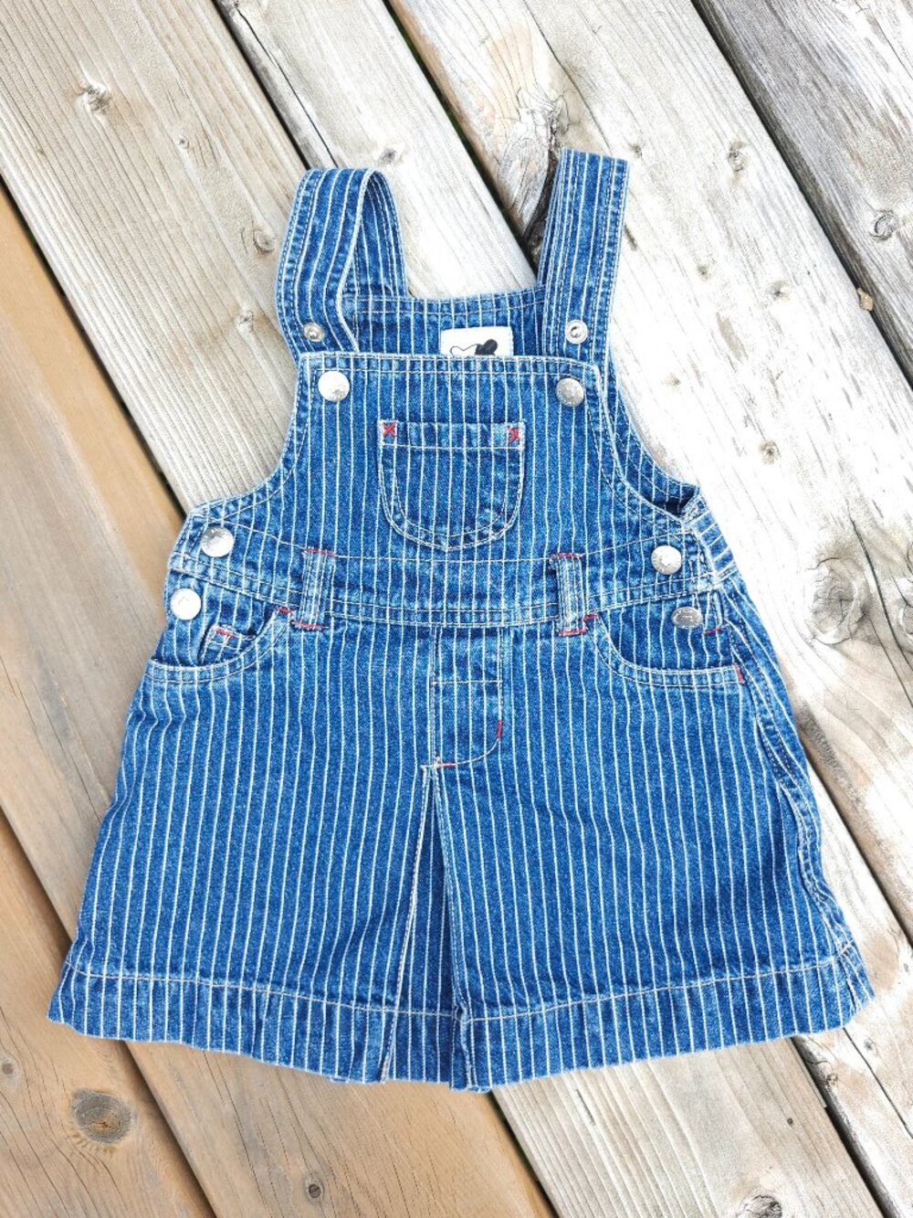 SPROCKETS Overall Dress BABY Size 12 Months ADORABLE Baby Girl Stripe Denim Dres